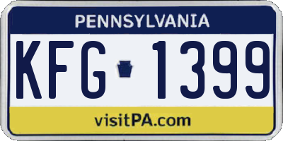 PA license plate KFG1399
