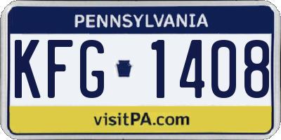 PA license plate KFG1408