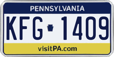 PA license plate KFG1409