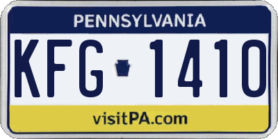 PA license plate KFG1410