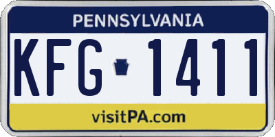 PA license plate KFG1411