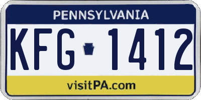 PA license plate KFG1412