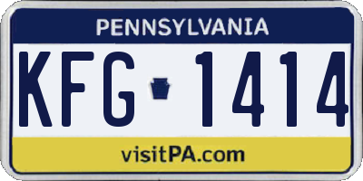 PA license plate KFG1414