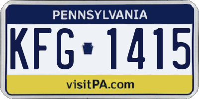 PA license plate KFG1415