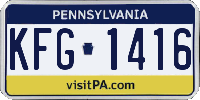 PA license plate KFG1416