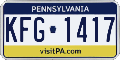 PA license plate KFG1417
