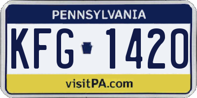 PA license plate KFG1420