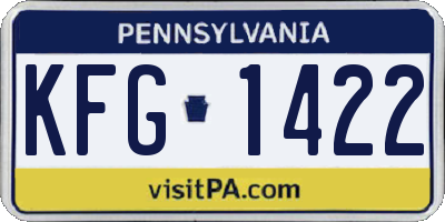 PA license plate KFG1422