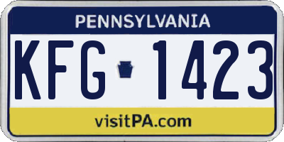 PA license plate KFG1423