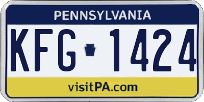 PA license plate KFG1424
