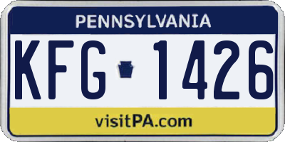 PA license plate KFG1426