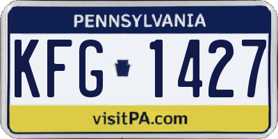 PA license plate KFG1427