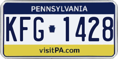 PA license plate KFG1428