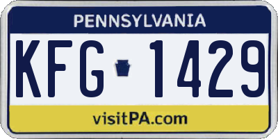 PA license plate KFG1429