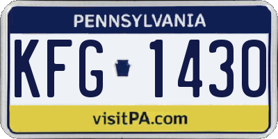 PA license plate KFG1430