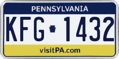 PA license plate KFG1432