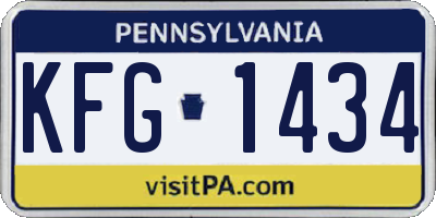 PA license plate KFG1434