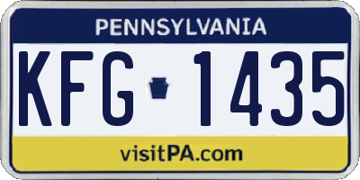 PA license plate KFG1435
