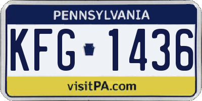 PA license plate KFG1436