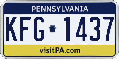 PA license plate KFG1437