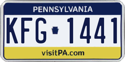 PA license plate KFG1441