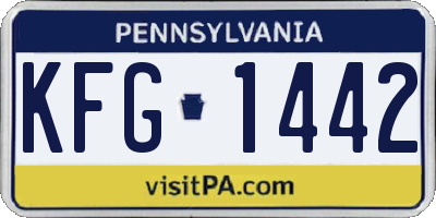 PA license plate KFG1442