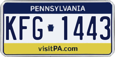 PA license plate KFG1443