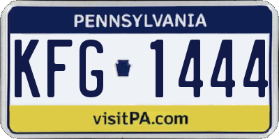 PA license plate KFG1444