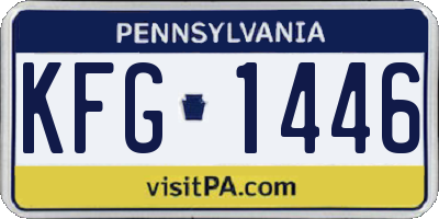 PA license plate KFG1446