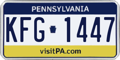 PA license plate KFG1447