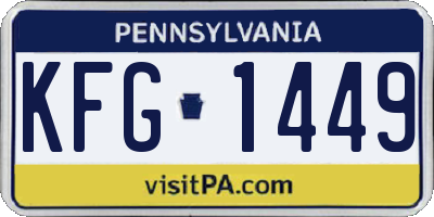 PA license plate KFG1449