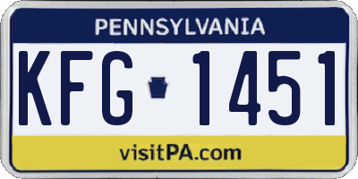 PA license plate KFG1451