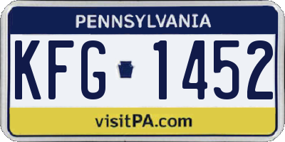 PA license plate KFG1452