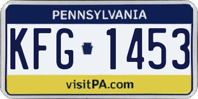 PA license plate KFG1453