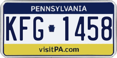 PA license plate KFG1458