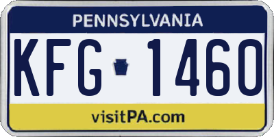 PA license plate KFG1460