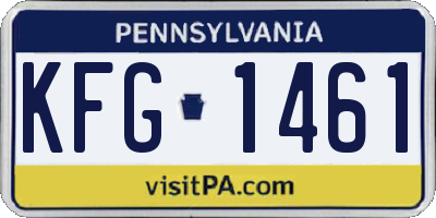 PA license plate KFG1461