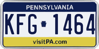 PA license plate KFG1464