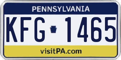 PA license plate KFG1465