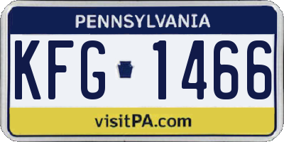 PA license plate KFG1466