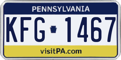 PA license plate KFG1467
