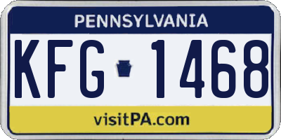 PA license plate KFG1468