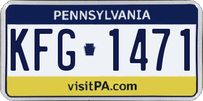 PA license plate KFG1471