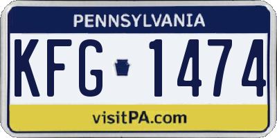 PA license plate KFG1474
