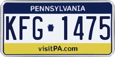 PA license plate KFG1475