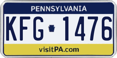PA license plate KFG1476