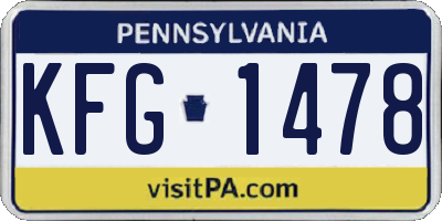 PA license plate KFG1478