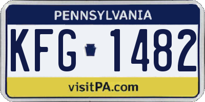 PA license plate KFG1482