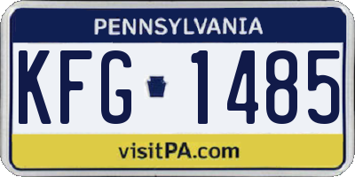 PA license plate KFG1485