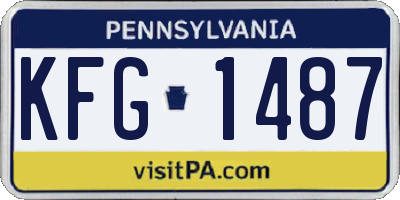 PA license plate KFG1487